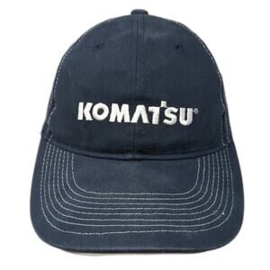 Komatsu RMS Strapback Baseball Cap Blue One Size Adjustable Embroidered 6 Panel